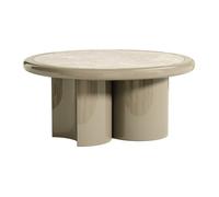 Vente-unique - Table Basse en marbre et MDF - Beige et Taupe laqué - DIRAMA