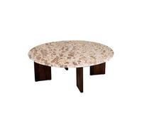 Table Basse en Marbre "Mathilde" 90cm Naturel & Beige