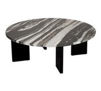 Table Basse en Marbre "Mathilde" 90cm Noir & Gris