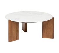 Atmosphera Table basse Nanda marbre blanc 91,5x91,5x41,5 cm