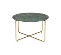 Table basse en marbre vert, ronde, surface lisse - White Label, Timpa - Ø70x40 cm