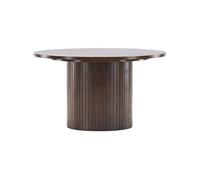 Table Basse Design Nervuré "Bianca" 80cm Marron