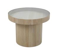 Table basse en MDF, bois et verre trempé Chloe - Oviala