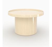 Table basse en MDF laqué blanc cassé, D70 cm - Nora - Maison Pavane