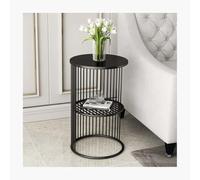 Table basse en métal double couche - Table d'appoint durable avec finition peinture haute température pour salon, chambre à coucher ou bureau