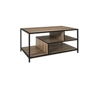 AltoBuy Eddy - Table Basse en métal Noir et Plateaux Aspect Bois