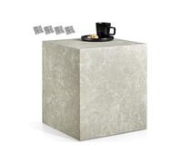 Table basse en panneau de fibres 45 x 45 x 50 cm aspect travertin