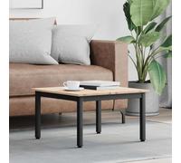 Table basse en pin massif de 60 x 60 x 36 cm | Bois de pin massif, pieds en métal, design minimaliste, entretien facile, utilisation en intérieur