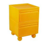 Table Basse en Plastique Créative Avec Rangement et Rangement Latéral Multifonctionnel, Colorée et de Grande Capacité, Prend en Charge La Combinaison DIY et Répond à Divers Besoins D'espace(Yellow,Lar