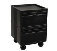 Table Basse en Plastique Créative Avec Rangement et Rangement Latéral Multifonctionnel, Colorée et de Grande Capacité, Prend en Charge La Combinaison DIY et Répond à Divers Besoins D'espace(Black,Larg