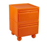 Table Basse en Plastique Créative Avec Rangement et Rangement Latéral Multifonctionnel, Colorée et de Grande Capacité, Prend en Charge La Combinaison DIY et Répond à Divers Besoins D'espace(Orange,Lar