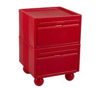 Table Basse en Plastique Créative Avec Rangement et Rangement Latéral Multifonctionnel, Colorée et de Grande Capacité, Prend en Charge La Combinaison DIY et Répond à Divers Besoins D'espace(Red,Large)