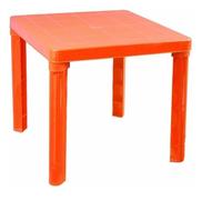 Table basse en plastique pour enfants, table de jeu, table basse en plastique, 50 x 50 cm, pour intérieur/extérieur, table pour enfants, table colorée pour enfants (orange)