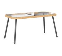 Table basse en polyrotin et verre - vidaXL - 90x45x43 cm - Marron et Noir - Durable - Assemblage requis