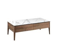 Table Basse En Porcelaine Blanc Et Effet Bois Noyer Marron