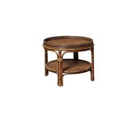 Table basse en rotin marron, ronde, table d'appoint - Chehoma, Veracruz - Ø66x48 cm