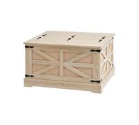 Table Basse en Rotin Rectangulaire Meuble pour Salon 80 cm avec 2 Couches