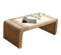 Table basse en rotin tissé, table de méditation pour table zen, table de méditation pour autel bas, table tatami de ferme, table de sol pour s'asseoir au sol et pratiques spirituelles
