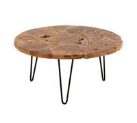 Table Basse en Teck "Manuel" 80cm Marron