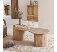 Table basse en vague en bois de manguier silas