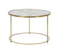 Table Basse en Verre ""Butterfly"" 60cm Or
