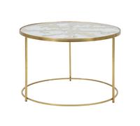 Table Basse en Verre ""Butterfly"" 60cm Or