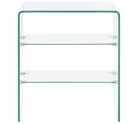 Table basse en verre de sécurité trempé 50 x 40 x 56 cm - Table de salon moderne, stable et durable pour petits et grands appartements