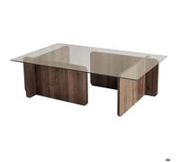 Table basse en verre et aggloméré Escape (Noyer)