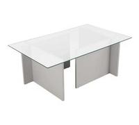 Table basse en verre et aggloméré Vetrino gris 12