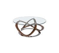 Table basse en verre et bois Incolore