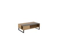 Table basse en verre et mdf avec plateau relevable - noir