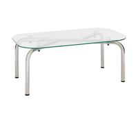 Atmosphera Table basse Hecate en verre et métal chromé argent 110x60 cm