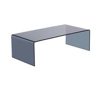 Table basse en verre trempé courbé et fumé - Noir - ALONZO