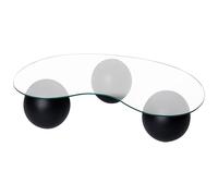 Table basse en verre trempé - Transparent et noir - DENISA