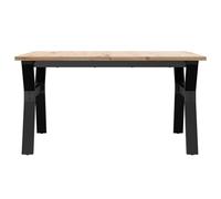 Table basse en Y - Structure en Y - Bois de pin massif - En acier - 90 x 90 x 45 cm - Table d'appoint robuste avec cadre en Y - Pour salon, salle à manger et soirées confortables - Tables et tables