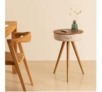 Table basse enceinte - Create - 360° - Bluetooth - Chargeur sans fil - Bois foncé
