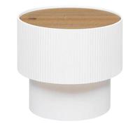 Table basse "Enola" placage frêne - blanc - D.38 -5 cm - Atmosphera créateur d'intérieur