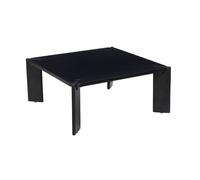 Table basse exotique carrée bois massif 80cm noir - Reva