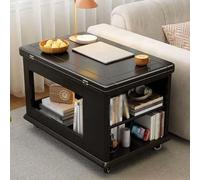 Table basse extensible de style ferme - Table de nuit en bois massif avec roulettes - Table d'appoint du milieu du siècle pour petits espaces, salon et chambre à coucher