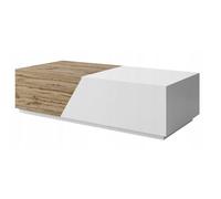 Table basse extensible moderne DOUBLE, en wotan blanc, pour le salon ou le burea