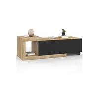 Table basse extensible rectangulaire RAPHAEL 100-130 cm 1 porte bois et noir