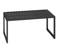 Table basse extérieure - Outsunny - plateau à lattes - cadre en aluminium - pour balcon, patio, terrasse - 90 x 50 x 42 cm - noir