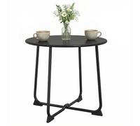Table basse extérieure - Outsunny - pour 2 personnes - ronde - base en X - plateau et structure en métal - Ø 50 x 45,5 cm - noir