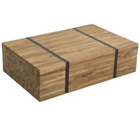Table Basse Façon Palette 110 x 69 cm en Bois de Teck et Acier Clair et Noir Gan
