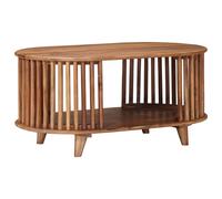vidaXL Table Basse Faite Main Marron Teck 85 x 50 x 40 cm, Table Basse rectangulaire en Acacia, Faite Main, Style Moderne, Touche Unique pour Votre Salon