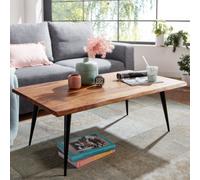 Table basse FineBuy bois massif table basse table de salon bord d'arbre moderne
