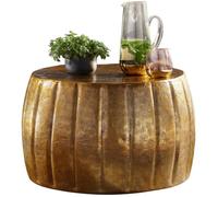 Table Basse FineBuy - Métal Aluminium - Design Oriental Martelé - 60x36x60 cm