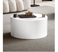 Table Basse - FINEBUY - Ronde - 60 cm - Blanc - Brillant