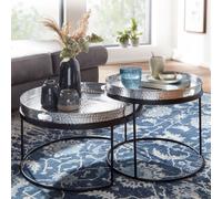 Table basse FineBuy Set métal Table plateau Table de salon Table d'appoint ronde