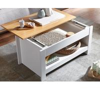 Table basse FineBuy Table de salon blanche 85x47x42cm Table de salon avec espace de rangement